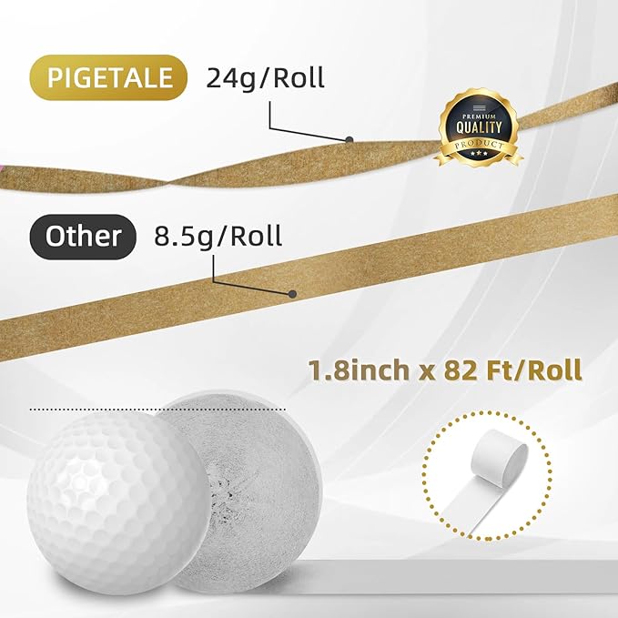 PIGETALE Crepe Paper Streamers 8 Rolls 656ft, Pack of Silver, Black, White and Gold Party Streamers for Christmas Birthday Wedding Baby Shower Backdrop New Years Eve Decorations (1.8Inch x 82Ft/Roll)