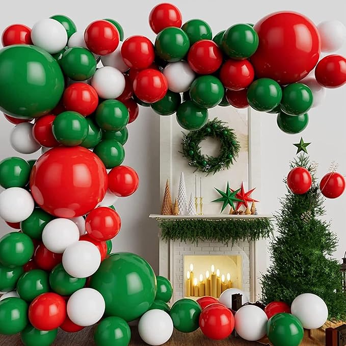 CANREVEL Red Balloons - 100pcs 5/10/12/18 Inch Latex Balloons Garland Arch Kit for Christmas Birthday Party Wedding Valentines Day Baby Shower Party Decoration