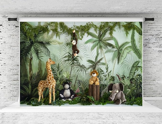 Kate 10x8ft Jungle Animal Backdrop Cartoon Forest Animals Photography Background Children Birthday Party Banner