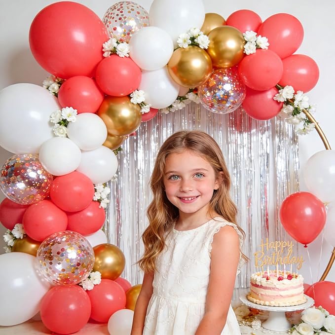 110pcs Pastel Red Balloon 12 Inch, Pastel Red Latex Balloons for Birthday Party Baby Shower Wedding(with 2 Ribbons).