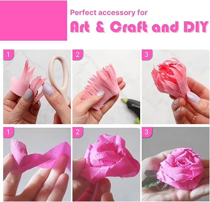 PartyWoo Crepe Paper Streamers 4 Rolls 328ft, Pack of Light Pink Crepe Paper for Party, Wedding, Birthday & Baby Shower Decorations (1.8 Inch x 82 Ft/Roll)