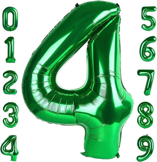 40 Inch Large Numbers Balloon, 4 Dark Green Ballon for 4th 14 40 44 Birthday Party, Balloon 4 Number for Graduations Wedding Supplies