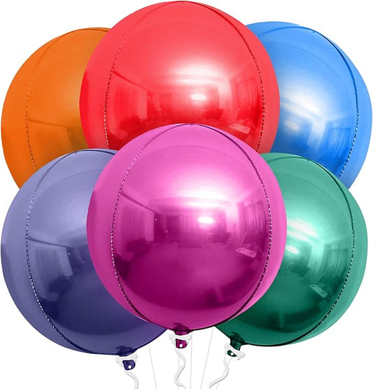 KatchOn, Multicolor 4D Foil Balloons, 22 Inch – Pack of 6 | Fiesta Balloons for Fiesta Party Decorations Cinco De Mayo Balloons for Cindo De Mayo Party Decorations Multi Color Balloons