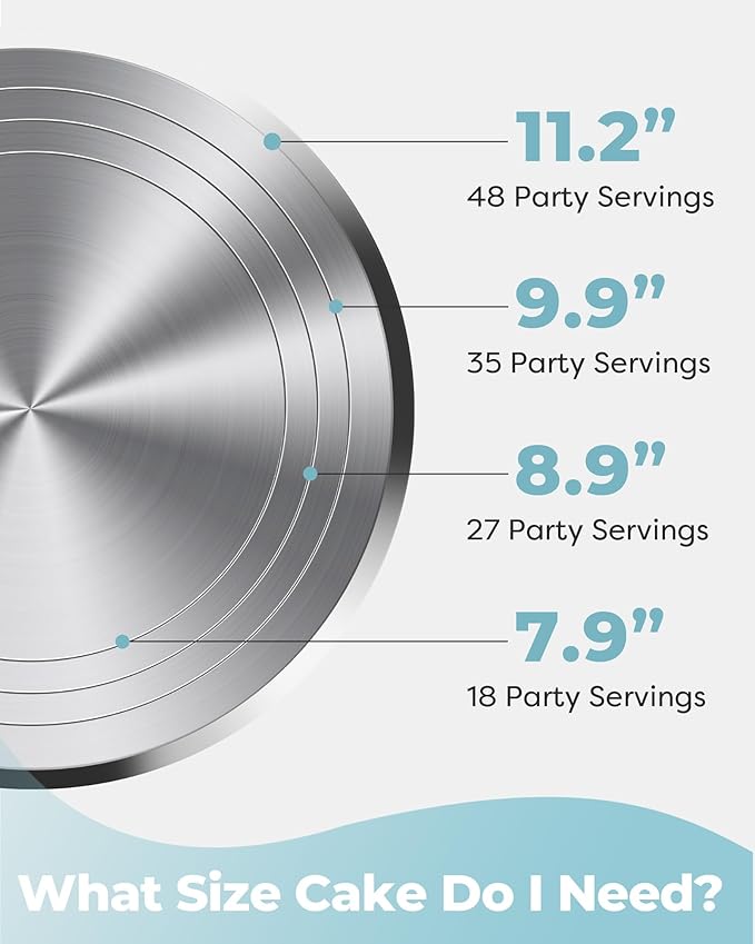 Kootek Aluminium Alloy Revolving Cake Stand 12 Inch Rotating Cake Turntable for Cake, Cupcake Decorating Supplies for Mother's Day