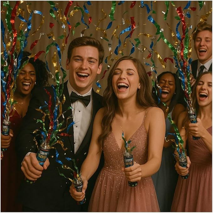 24-Count Multicolor Confetti Party Poppers – Safe Indoor/Outdoor Celebration Favors for Weddings, Birthdays & Events