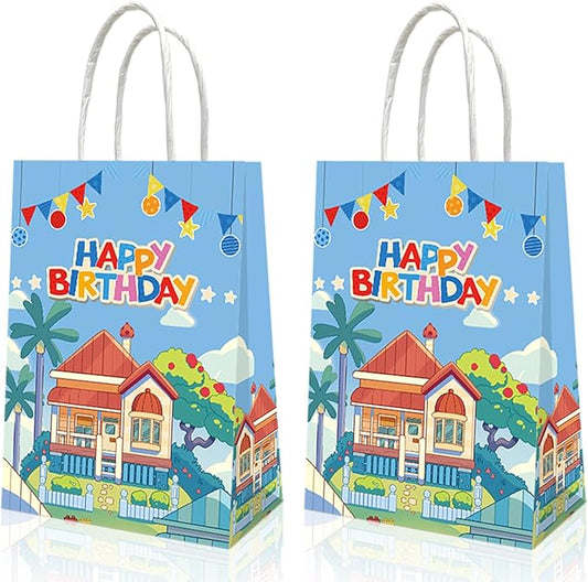 20 PCS Blue Dog Birthday Party Supplies, Cartoon Dog Party Decorations Gift Bags,Blue Birthday Party Favors Bag