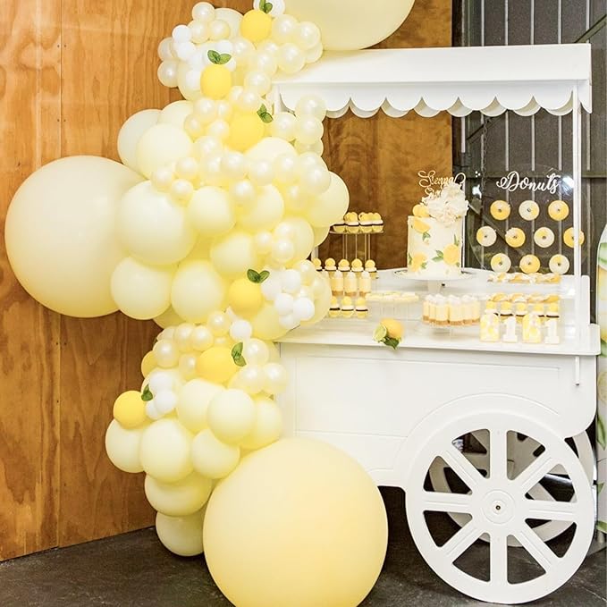 PartyWoo Pastel Yellow Balloons 152pcs Different Sizes of 18 12 10 5 Inch Light Pale Yellow Balloon Arch Kit Garland for Baby Shower Easter Little Cutie Bee Birthday Party Decorations Yellow-Q07