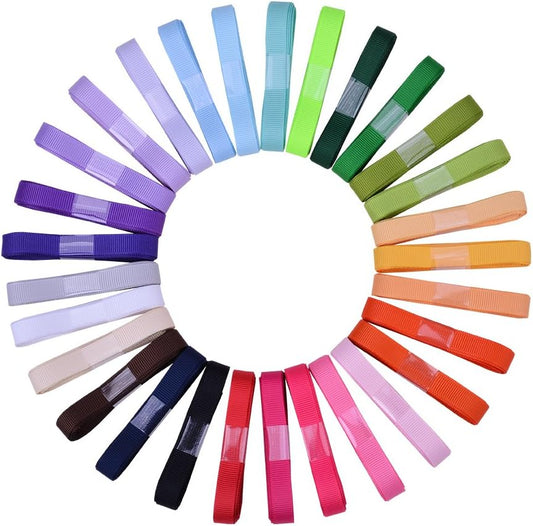 Ribest 3/8 inch Solid Grosgrain Ribbon Set for Gift Wrapping and Bow Hair Accessories-60 Yards (2 Yards*30 Colors)