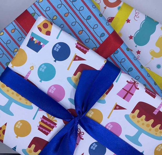 ITIsparkle 1" Inch Double Faced Satin Ribbon 50 Yards-Roll Set for Gift Wrapping Scrap Books Party Favor Hair Braids Baby Shower Decoration Floral Arrangement Craft Supplies, Royal Ribbon