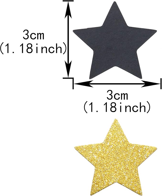 Glitter Five Stars Table Confetti Decor - Black Gold Wild One 1st Birthday Graduation Party Twinkle Stars Confetti Sequins Wedding New Years Party Confetti Sprinkles Decoration, 200pc
