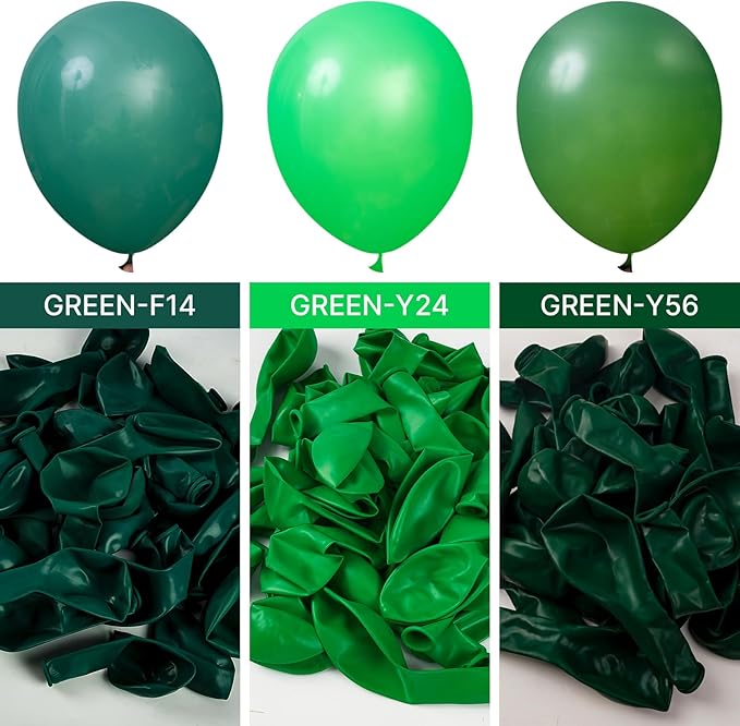 PartyWoo Dark Green Balloons 99pcs Different Sizes of 36 18 12 10 5 Inch Emerald Hunter Forest Green Balloon Arch Kit for Birthday Christmas Graduation Dinosaur Jungle Party Decorations Green-Y56