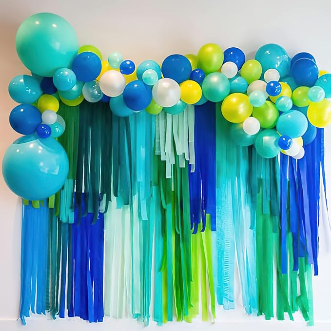 PartyWoo Crepe Paper Streamers 6 Rolls 492ft, Pack of Lime Green, Gold Party Streamers for Birthday, Party, Wedding Decorations (1.8 Inch x 82 Ft/Roll)
