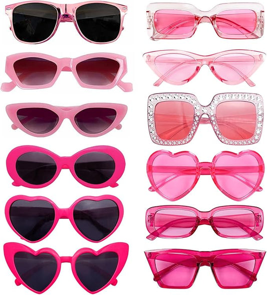 SUNOVELTIES 12 Mixed Style Sunglasses Classic Retro Party Favors Eyewear Costume Accessories Bulk Glasses for Unisex Adult