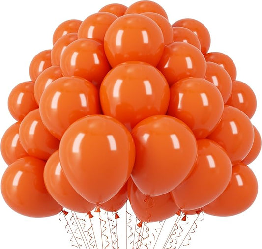 Voircoloria 110pcs Orange Balloons 12inch Burnt Orange Latex Party Balloons for Thanksgiving Day, Fall Theme Party, Wedding, Birthday, Halloween, Baby Shower, Anniversary Party Decorations