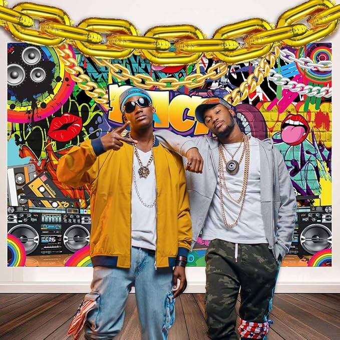 Sensfun 90's Party Decorations Back to 90's Banner 90's Backdrop Hip Hop Graffiti Brick Wall Background Retro 1990s Birthday Party Decorations Backdrop for Photography Photo Booth Props 7x5ft