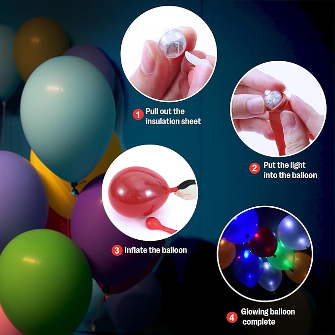 AIKEI 50pcs LED Balloon Lights,Mini Balls Lights Waterproof Mini Led Light for Paper Lantern Halloween Christmas Birthday Party Decoration for Indoor Outdoor Warm White