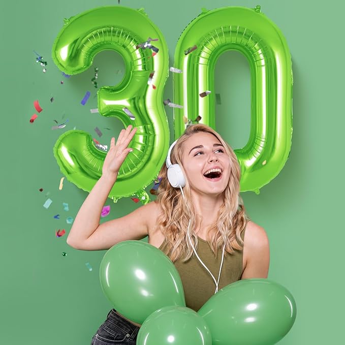 Green Number 0 Balloon 40 Inch, Big Large Foil Helium Number Balloons, Jumbo Giant Mylar Number 0 Balloons for Birthday Party Decorations Supplies Anniversary Celebration