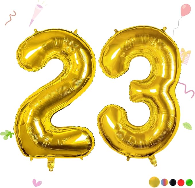 40 inch Number Balloon 0-9 Gold Large Number 23 Balloons for Birthday Party Celebration Decorations Supplies