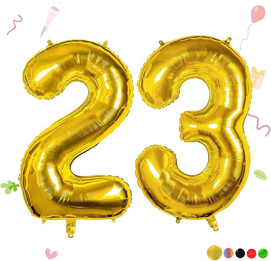 40 inch Number Balloon 0-9 Gold Large Number 23 Balloons for Birthday Party Celebration Decorations Supplies