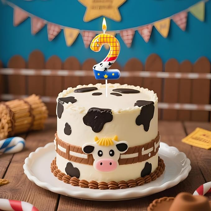 Toys Inspired Game Birthday Number Candles, Cartoon Story Number Candles, Cartoon Cake Decorations, Birthday Decoration Supplies, Suitable for Boys and Girls Party Celebrations (2)