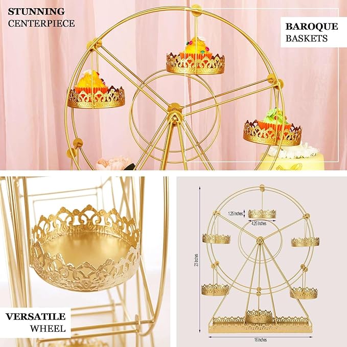 Efavormart 2 Sets of Large Metallic Gold Bird Cage Wedding Centerpiece Table Party Decor All Occasions - 9",13" Tall