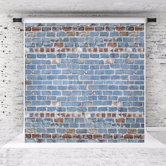 Kate 10x10ft Brick Wall Backdrop for Photography Blue Brick Photo Background Birthday Party Decoration