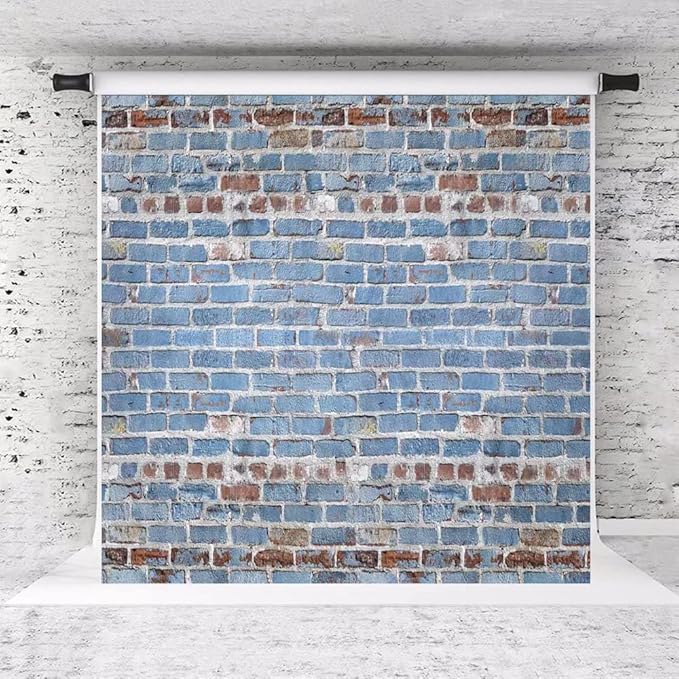 Kate 8x8ft Brick Wall Backdrop for Photography Blue Brick Photo Background Birthday Party Decoration