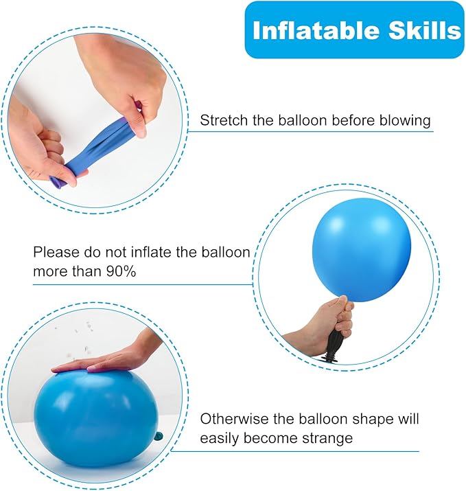 RUBFAC Blue Balloons, Light Blue Birthday Balloons 65pcs Pearl Pastel Party Balloon for Birthday Baby Shower Wedding Frozen Theme Party Decorations