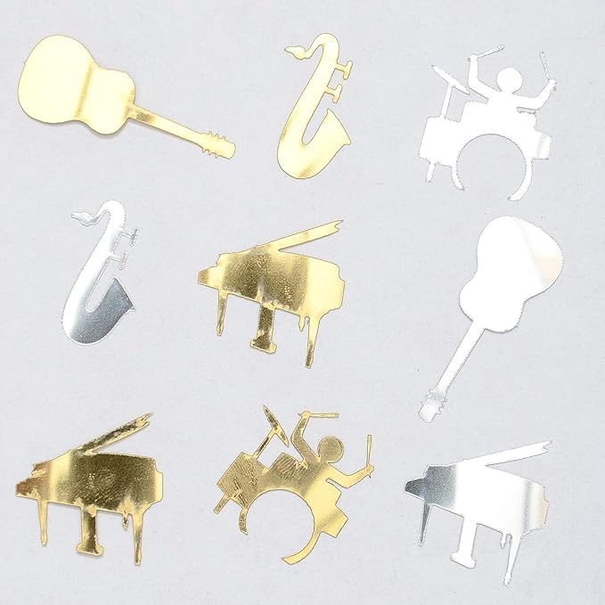 Confetti Music Instruments Silver, Gold Mix - Retail Pack #9428 QS0