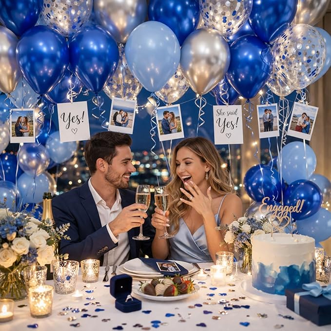 Blue Balloons Latex Balloons 100 Pack, 12 Inch Round Helium Light Blue Party Balloons for Bridal Shower Wedding Birthday Baby Shower Anniversary Party Decorations
