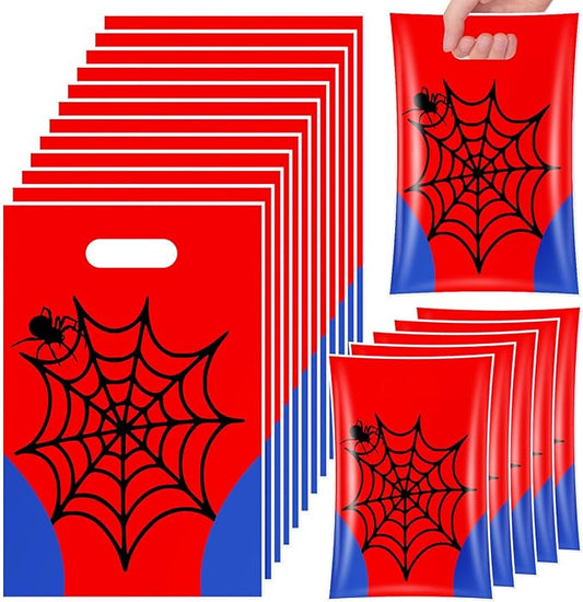 Eccliy 30 Pcs Spider Goodie Bags Spider Wed Party Bags Cookie Candy with Handles for Birthday Theme Party Favor Halloween Cartoon
