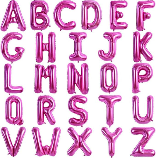 TONIFUL 52 Pieces 16 Inch Rose Red Letter A-Z Balloons,Custom Phrase Mylar Foil Alphabet Letter DIY Personalized Phrase Banner for Birthday Anniversary Celebration Graduation Party Supplies Decor
