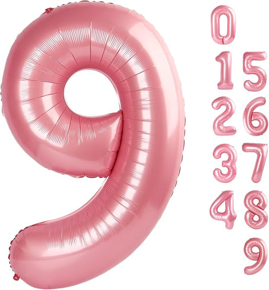 40 Inch Pastel Pink Numbers 9 Balloon, Balloons Decorations for 9 19 90 Birthday Party, Engagement, Wedding, Graduations, Photo Shoot Supplies