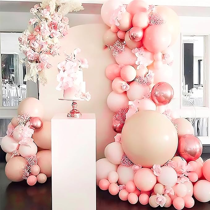 PartyWoo Baby Pink Balloons 140pcs Different Sizes of 18 12 10 5 Inch Pastel Light Pale Pink Balloon Arch Kit for Baby Shower Gender Reveal Wedding Princess Birthday Party Decorations Pink-Q18