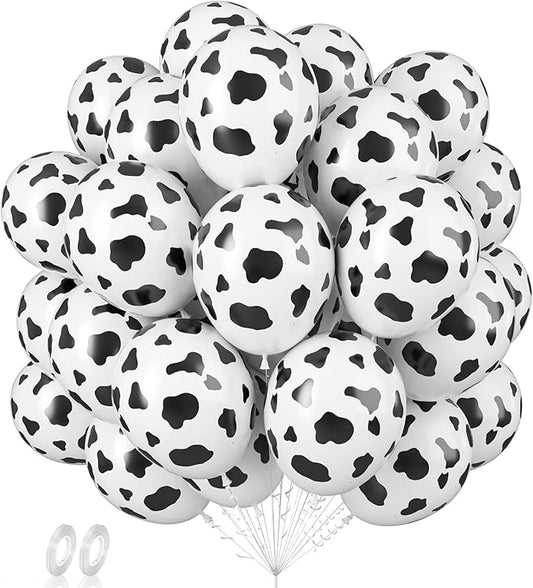 Baipian Cow Balloons, 60 Pcs Cow Print Balloons, 12 Inch Funny Farm Animal Balloons Latex Balloons Helium for Yard Farmhouse Farm Birthday Party Baby Shower Cowboy Cowgirl Party Decorations