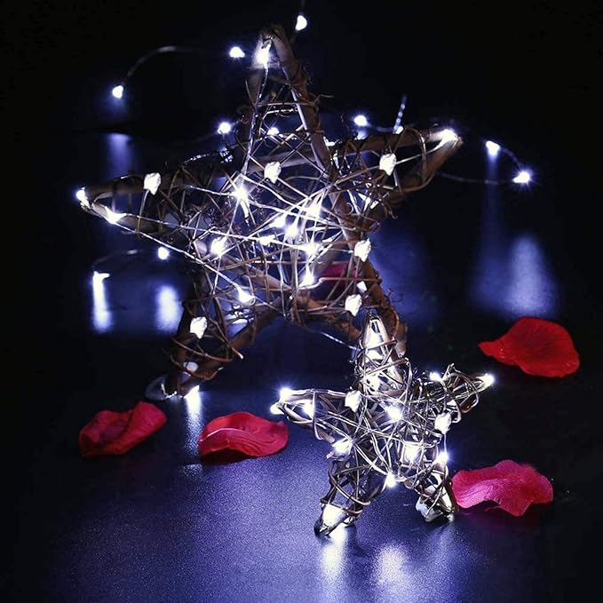 12 Pack Fairy Lights Battery Operated - 7ft 20 LED Twinkle Lights Copper Wire Mini String Lights Firefly Lights for Mason Jars DIY Crafts Christmas Wedding Party Decor, Warm White & Cool White