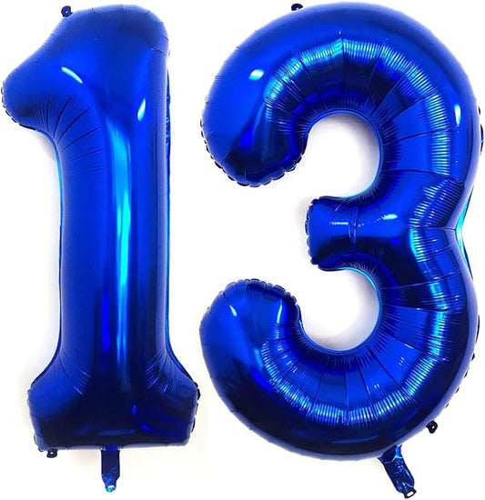 40 Inch Navy Blue 13 Number Balloons Giant 13 or 31 Balloons Navy Blue Birthday 13 Balloons 13th Birthday Anniversary Events Party Decorations Supplies
