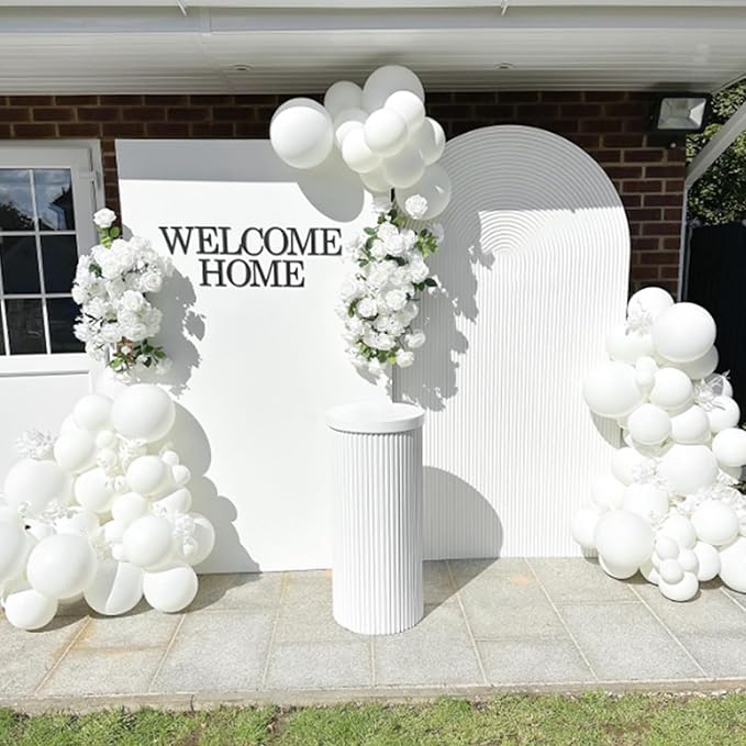 Awenztech 120pcs White Balloon Arch Kit, 18 12 10 5 inch White Latex Balloons Different Sizes Balloon Garland for Engagement Bachelorette Bridal Shower Wedding Party Birthday Decorations