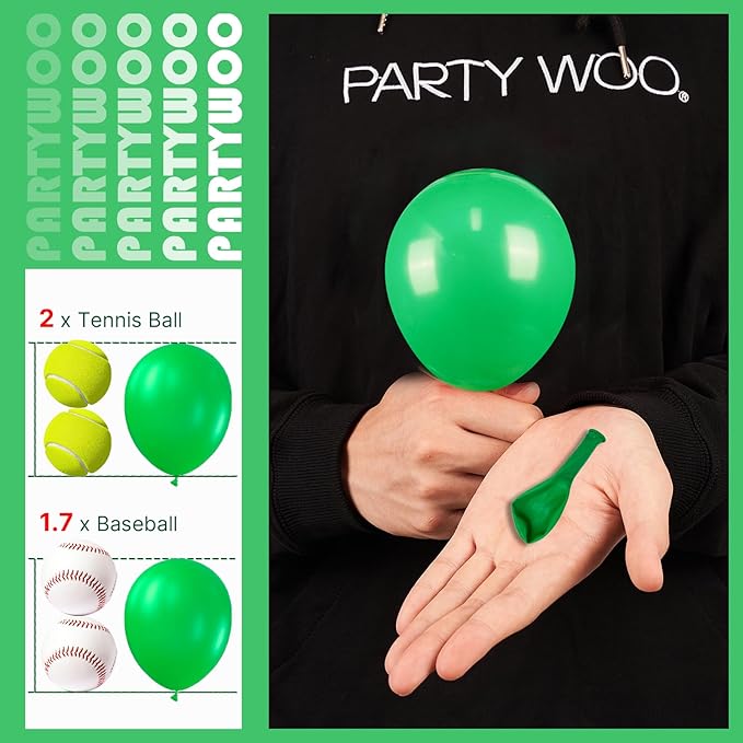 PartyWoo Green Balloons 50pcs 5 Inch Green Latex Helium Balloons for Birthday Baby Shower Graduation Engagement Wedding Dinosaur Jungle Golf Football Baseball Theme Party Decorations Green-Y24