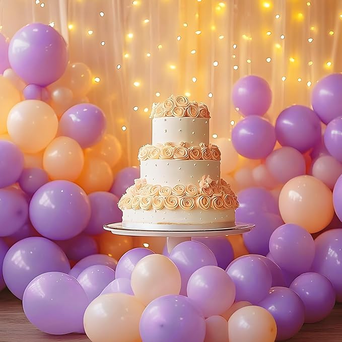 RUBFAC 87pcs Lavender Balloons Different Sizes 18 12 10 5 Inches for Garland Arch, Premium Pastel Latex Balloons for Birthday Party Wedding Baby Shower Bridal Shower Decorations