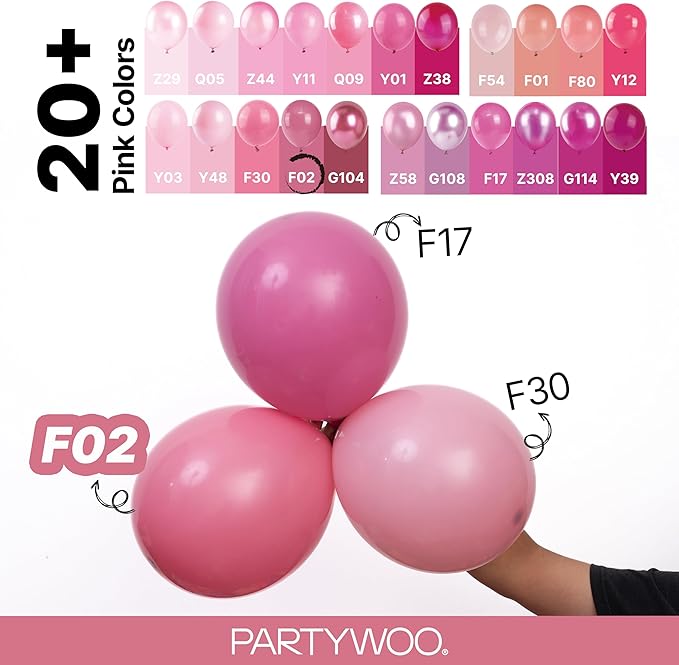 PartyWoo Mauve Balloons 140pcs Different Sizes of 18 12 10 5 Inch Dusty Pink Rose Blush Boho Netural Balloon Arch Kit Garland for Baby Shower Wedding Engagement Birthday Party Decorations Pink-F02