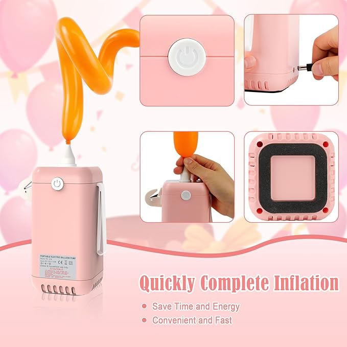 Ball Pump Balloon Pumps Electric, Balloon Pump Portable Long Animal Balloon Pump, Electric Blower Machine Inflator Basketball Pump 260 Balloon Pump for Party/Wedding/Birthday Decorations
