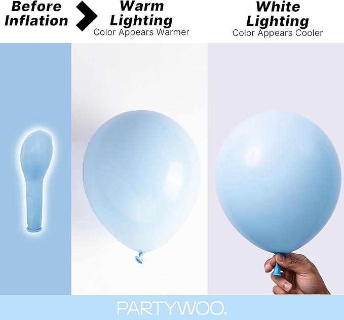 PartyWoo Baby Blue Balloons 99pcs Different Sizes of 36 18 12 10 5 Inch Light Pastel Sky Aqua Blue Balloon Arch Kit Garland for Graduation Baby Shower Gender Reveal Easter Party Decorations Blue-Q13