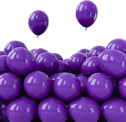 PartyWoo Dark Purple Balloons 50 pcs 5 Inch Small Mini Royal Purple Balloons for Graduation Halloween Mardi Gras Ramadan Eid Wedding Baby Shower Anniversary Birthday Party Decorations Purple-Y16