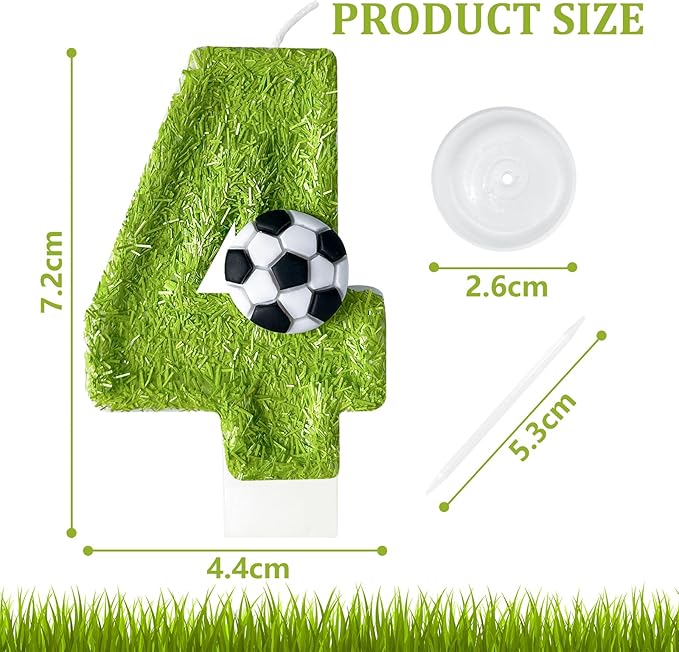 Birthday Candles Numbers，Soccer Birthday Decorations，Suitable for Girl and boy Cake Toppers, Wedding Cakes, Anniversaries, Party Celebrations, Birthday Decorations (Number 14)