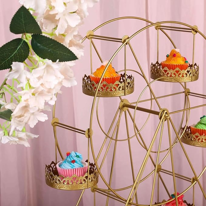 Efavormart 2 Sets of Large Metallic Gold Bird Cage Wedding Centerpiece Table Party Decor All Occasions - 9",13" Tall