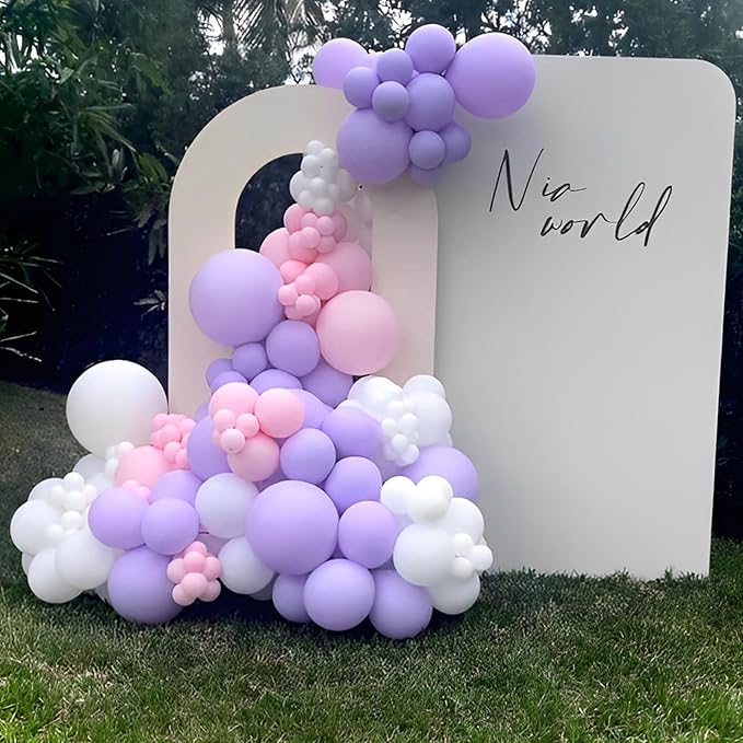 Voircoloria 110pcs Pastel Purple Balloons 12inch Light Purple Latex Party Balloons for Graduation, Easter, Wedding, Birthday, Bridal Shower, Rainbow Party, Baby Shower, Anniversary Party Decorations