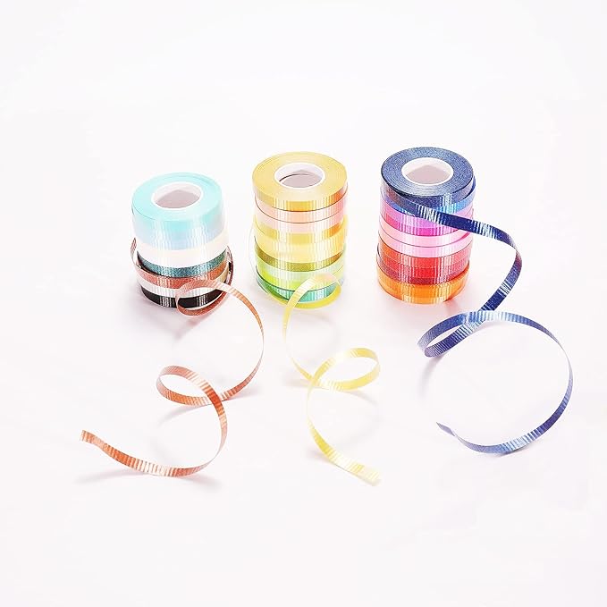30 Roll Curling Ribbon Vivid Gift Wrapping Ribbons 30 Kinds Colors for Valentines Decor Crafts Bows Present Wrapping Florist Wedding Party Festival Arts, 11 Yards Per Roll, 3/16 Inch Wide 3/16" - Set4