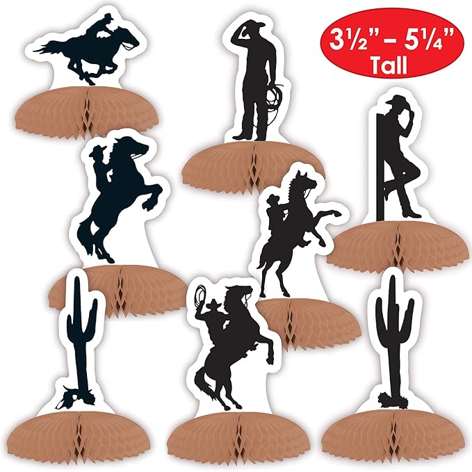 Beistle 16 Piece Western Silhouette Mini Table Centerpieces Wild West Cowboy Party Decorations