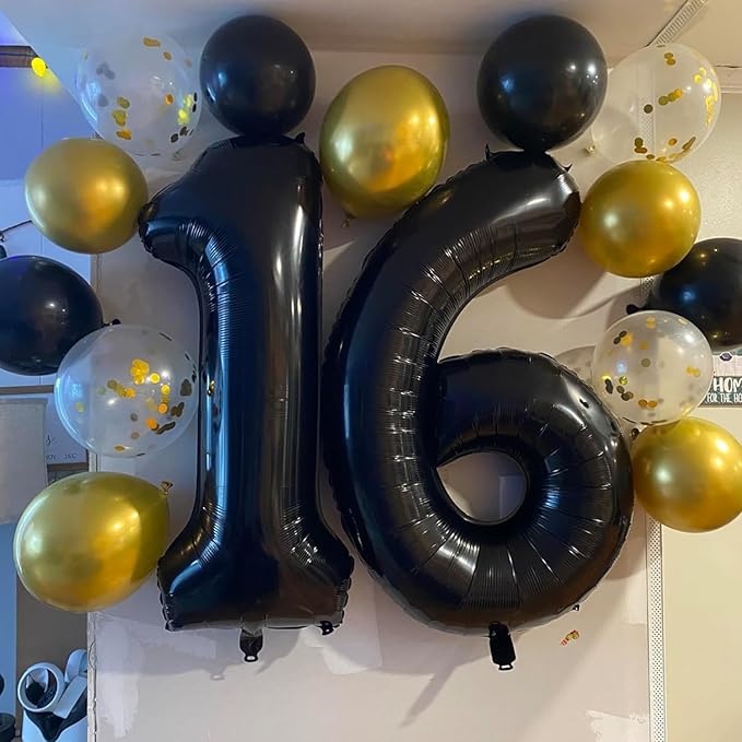 40 inch Number Balloon 0-9 Black Large Number 10 Balloons,Digital Balloons for Birthday Party Celebration Decorations Supplies, Helium Foil Number Balloons for Wedding Anniversary
